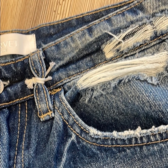 VERVET BY FLYING MONKEY Blue Straight Leg Jeans with Faded Distressing - Picture 3 of 8